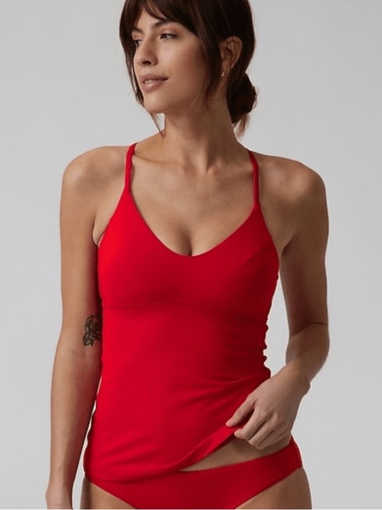 Athleta Other - Athleta Triangle Tankini Red Size Large Swim Top